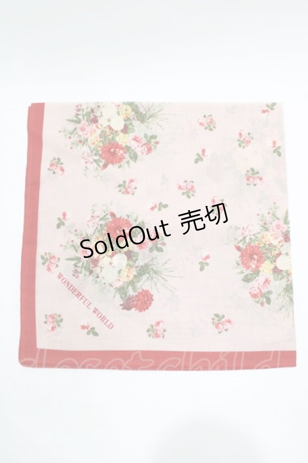 画像2: WONDERFUL WORLD / ノベルティハンカチ  グリーン/レッド H-25-11-11-066-LO-ZA-NS-ZH (2)