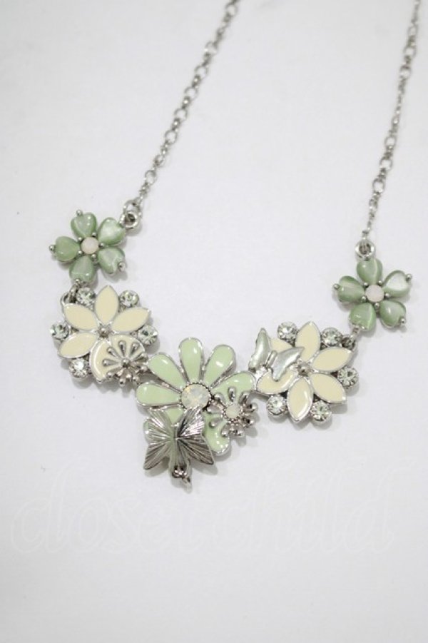 画像2: axes femme / 蝶×花ネックレス+カチューシャ  シルバー H-25-11-11-070-AX-AC-NS-ZH (2)