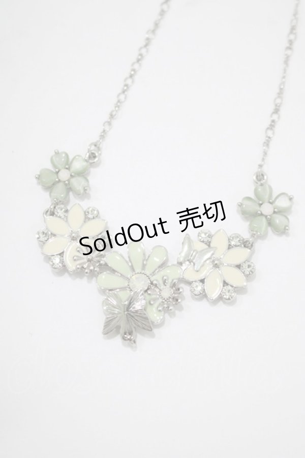 画像2: axes femme / 蝶×花ネックレス+カチューシャ  シルバー H-25-11-11-070-AX-AC-NS-ZH (2)