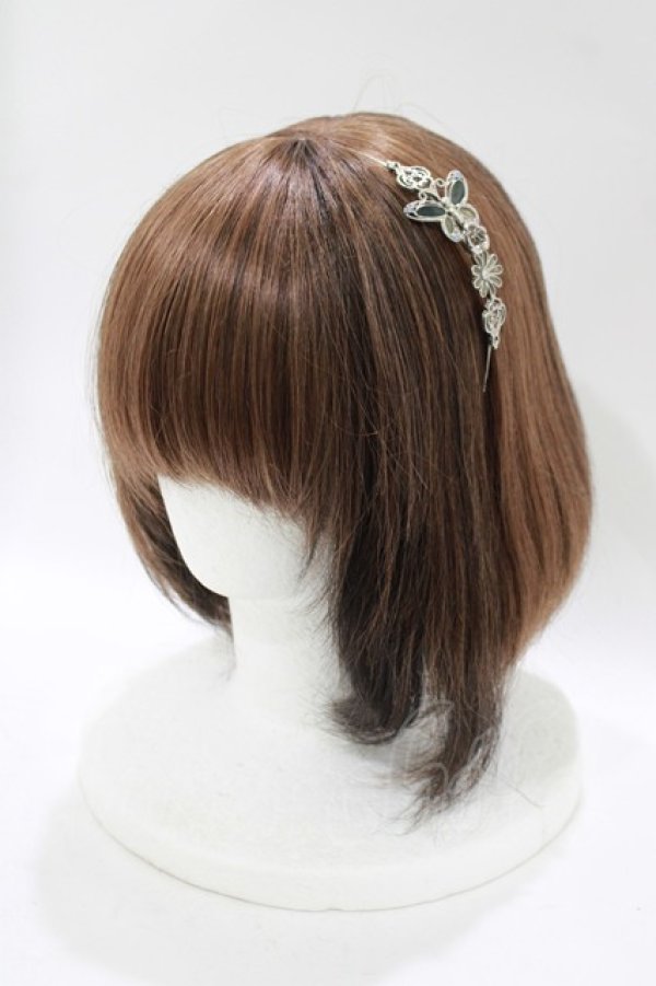 画像4: axes femme / 蝶×花ネックレス+カチューシャ  シルバー H-25-11-11-070-AX-AC-NS-ZH (4)