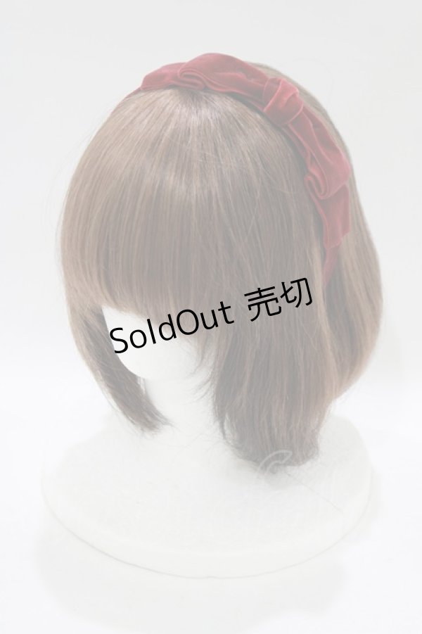 画像1: Ank Rouge / ベロアリボンドーリーカチューシャ  ボルドー H-25-11-11-072-CA-AC-NS-ZH (1)