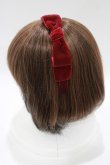 画像2: Ank Rouge / ベロアリボンドーリーカチューシャ  ボルドー H-25-11-11-072-CA-AC-NS-ZH (2)