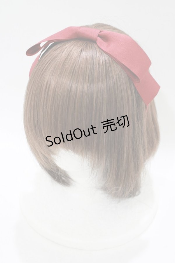 画像1: Ank Rouge / グログランワイドリボンカチューシャ  レッド H-25-11-11-075-CA-AC-NS-ZH (1)