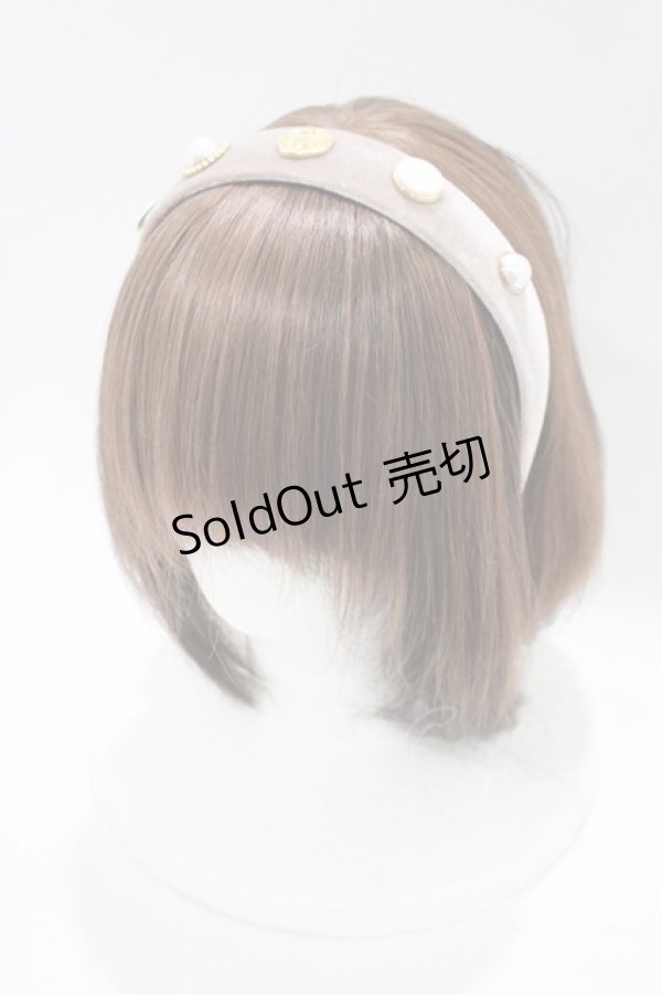 画像1: Maison de FLEUR Petite Robe canone / 宝物でできたカチューシャ  Beige H-25-11-11-076-EL-AC-NS-ZH (1)