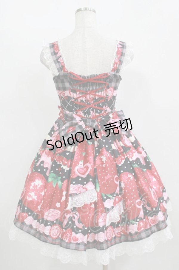 画像3: Dream Lolita（海外ロリータブランド） / Strawberry Cream ジャンパースカート S ブラック H-25-11-11-001-PU-OP-NS-ZH (3)