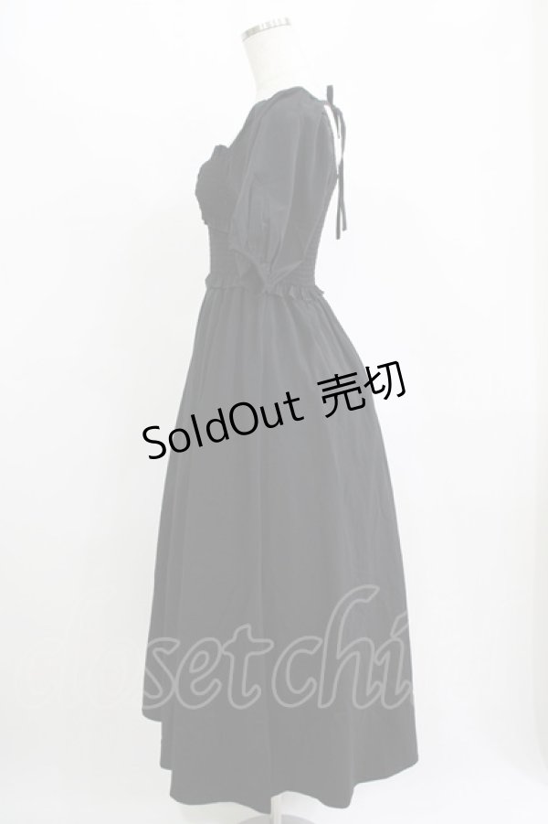 画像2: Dear My Love / 胸元リボンシャーリングワンピース M ブラック H-25-11-11-010-EL-OP-NS-ZH (2)