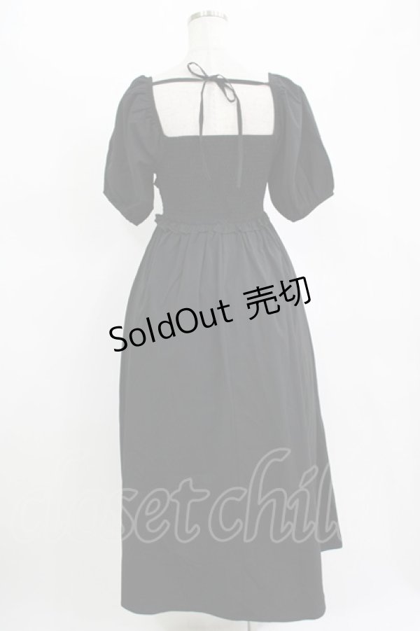 画像3: Dear My Love / 胸元リボンシャーリングワンピース M ブラック H-25-11-11-010-EL-OP-NS-ZH (3)