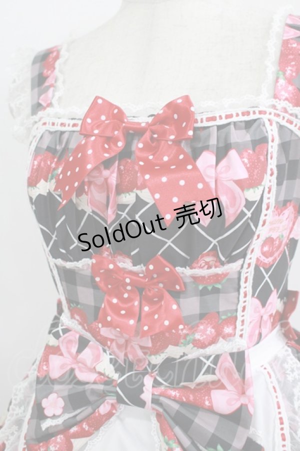 画像5: Dream Lolita（海外ロリータブランド） / Strawberry Cream ジャンパースカート S ブラック H-25-11-11-001-PU-OP-NS-ZH (5)