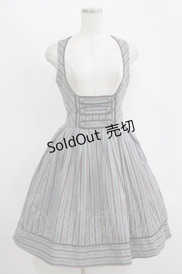 画像1: Victorian maiden / ノーブルレジメンタルジャンパースカート Free ファントムグレー H-25-11-11-015-CL-OP-NS-ZH (1)