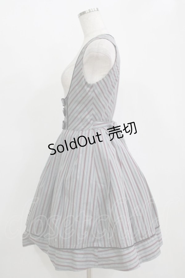 画像2: Victorian maiden / ノーブルレジメンタルジャンパースカート Free ファントムグレー H-25-11-11-015-CL-OP-NS-ZH (2)