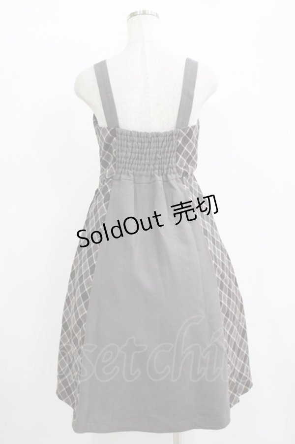 画像3: Fi.n.t / サイドチェックダブル釦ジャンパースカート Free GRAY H-25-11-11-017-CA-OP-NS-ZH (3)