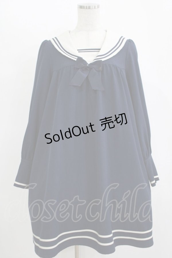 画像1: Innocent World / IWチャームセーラーワンピース M ネイビー H-25-11-11-019-IW-OP-NS-ZH (1)