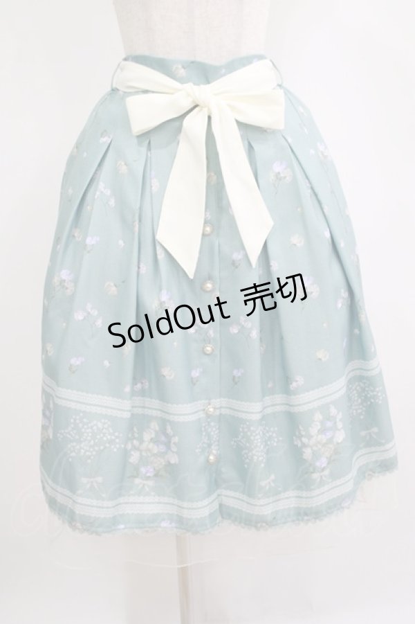 画像1: axes femme / スイートピーパネル柄スカート M グリーン H-25-11-11-026-AX-SK-NS-ZH (1)