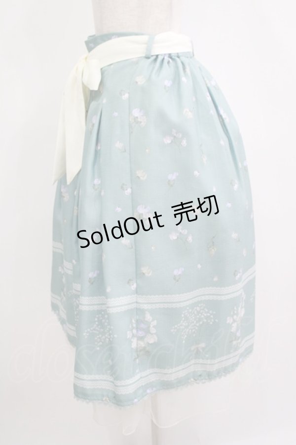 画像2: axes femme / スイートピーパネル柄スカート M グリーン H-25-11-11-026-AX-SK-NS-ZH (2)