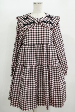 画像: Candy Stripper / TINY RIBBON CHECK DRESS  ピンク×ブラック H-25-11-12-003-PU-OP-KB-ZH