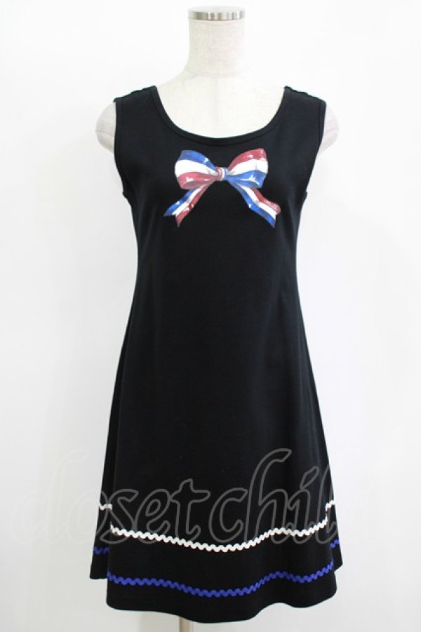 画像1: MILK / トリコロールリボンワンピ  黒 H-25-11-12-026-ML-OP-KB-ZT369 (1)