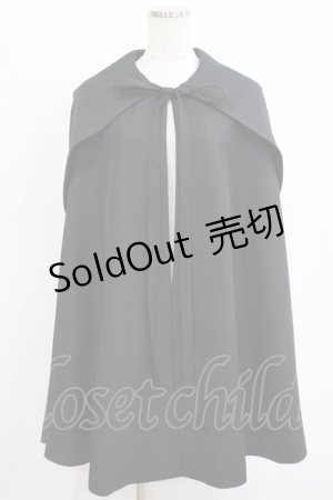 画像: ATELIER BOZ / フード付きミニマント  ブラック×ネイビー H-25-11-12-028-EL-JA-KB-ZH