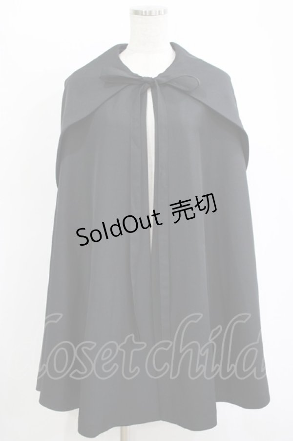 画像1: ATELIER BOZ / フード付きミニマント  ブラック×ネイビー H-25-11-12-028-EL-JA-KB-ZH (1)