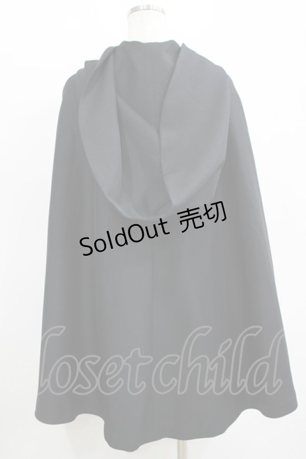 画像3: ATELIER BOZ / フード付きミニマント  ブラック×ネイビー H-25-11-12-028-EL-JA-KB-ZH (3)