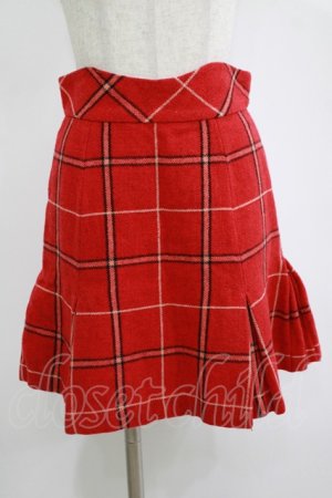 画像: Jane Marple / ウールチェックスカート  赤 H-25-11-12-030-JM-SK-KB-ZH