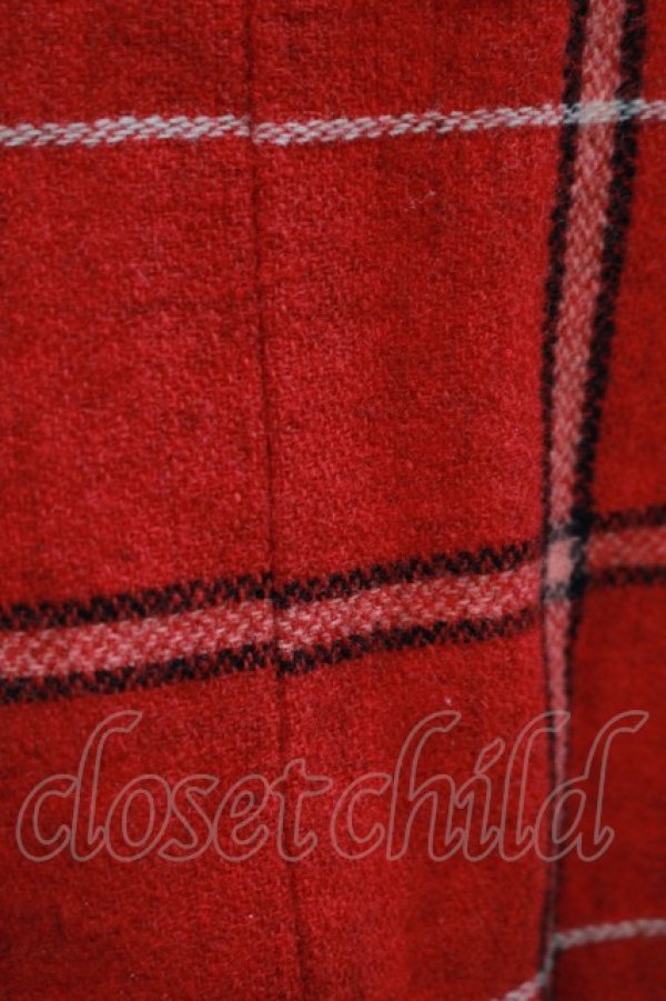 画像4: Jane Marple / ウールチェックスカート  赤 H-25-11-12-030-JM-SK-KB-ZH (4)