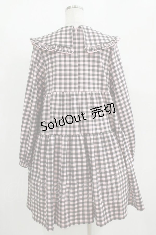 画像3: Candy Stripper / TINY RIBBON CHECK DRESS  ピンク×ブラック H-25-11-12-003-PU-OP-KB-ZH (3)