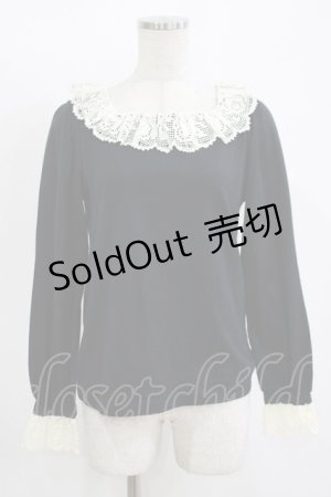 画像: Leur Getter / レース襟カットソー  黒 H-25-11-12-041-LU-TO-KB-ZH
