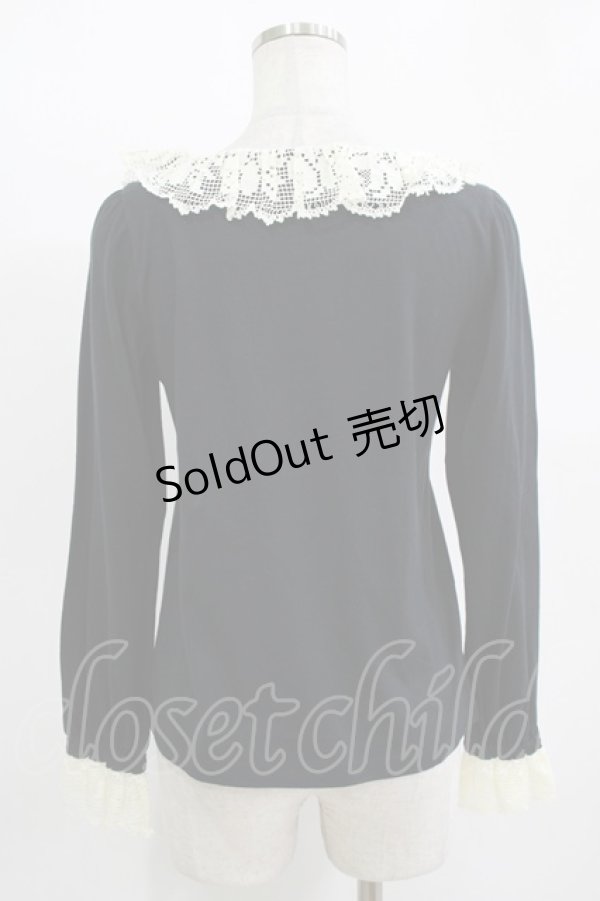 画像3: Leur Getter / レース襟カットソー  黒 H-25-11-12-041-LU-TO-KB-ZH (3)