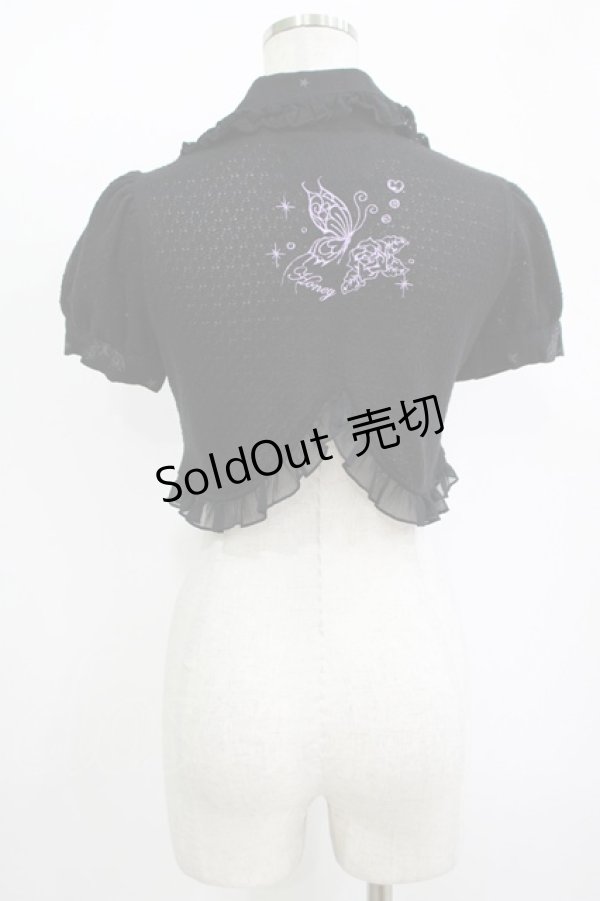 画像3: h.Jelly HONEY / 襟付きパフスリーブボレロ  ブラック H-25-11-12-042-HN-TO-KB-ZH (3)