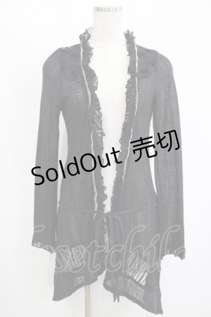 画像: HONEY / シアーロングカーディガン  ブラック H-25-11-12-043-HN-TO-KB-ZH