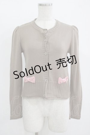 画像: Shirley Temple / ベルベットリボンカーディガン 160 ブラウン H-25-11-12-044-ET-TO-KB-ZH