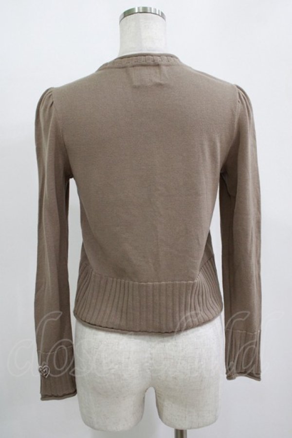 画像3: Shirley Temple / ベルベットリボンカーディガン 160 ブラウン H-25-11-12-044-ET-TO-KB-ZH (3)