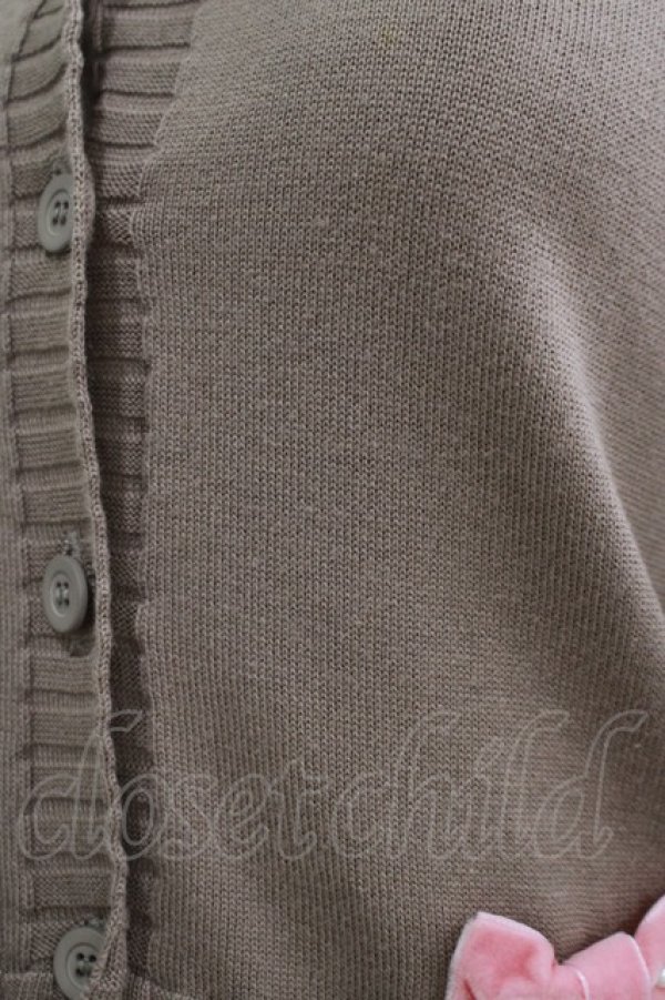 画像4: Shirley Temple / ベルベットリボンカーディガン 160 ブラウン H-25-11-12-044-ET-TO-KB-ZH (4)