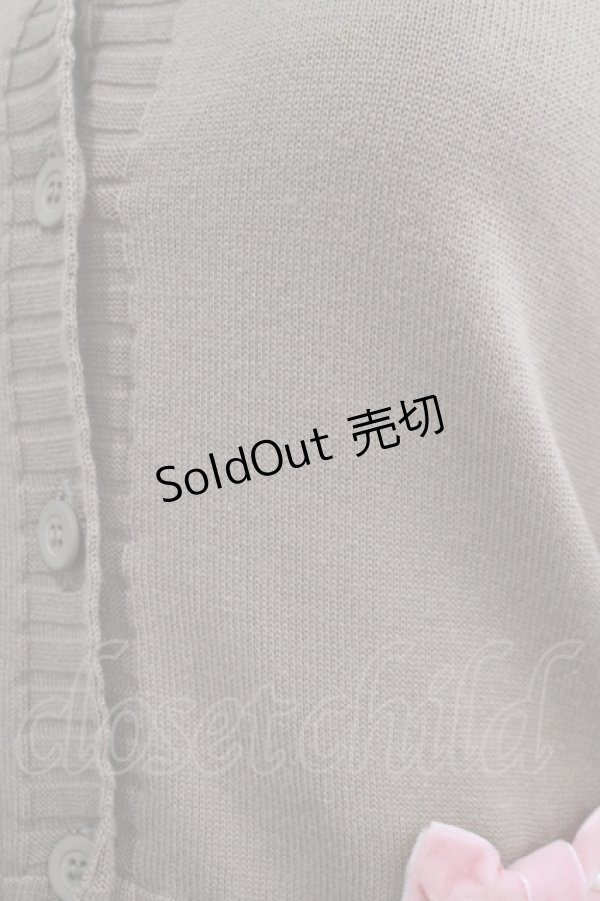 画像4: Shirley Temple / ベルベットリボンカーディガン 160 ブラウン H-25-11-12-044-ET-TO-KB-ZH (4)