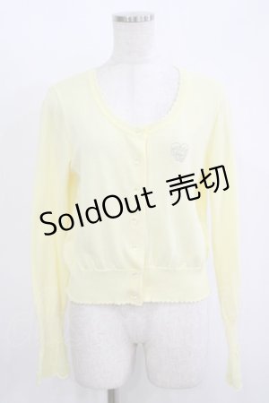 画像: Emily Temple cute / ロゴ刺繍ニットカーディガン  イエロー H-25-11-12-046-ET-TO-KB-ZH
