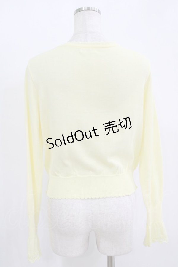 画像3: Emily Temple cute / ロゴ刺繍ニットカーディガン  イエロー H-25-11-12-046-ET-TO-KB-ZH (3)