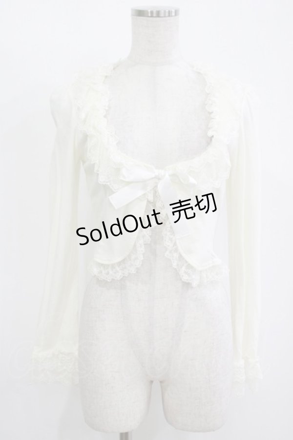 画像1: Innocent World / オリジナルレースミルフィーユチュールレースボレロ  オフ H-25-11-12-047-IW-TO-KB-ZH (1)