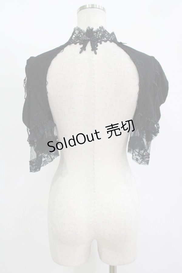 画像3: DARK IN LOVE / Gothic elegant short sleeves capeボレロ L ブラック H-25-11-12-050-PU-TO-KB-ZH (3)