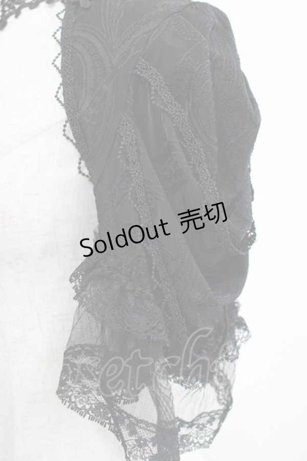 画像4: DARK IN LOVE / Gothic elegant short sleeves capeボレロ L ブラック H-25-11-12-050-PU-TO-KB-ZH (4)