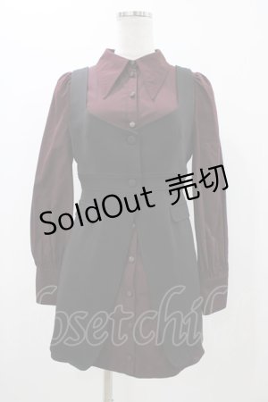 画像: EATME / 2WAYレイヤードシャツワンピース S ブラック/ボルドー H-25-11-12-1038-LO-OP-NS-ZH