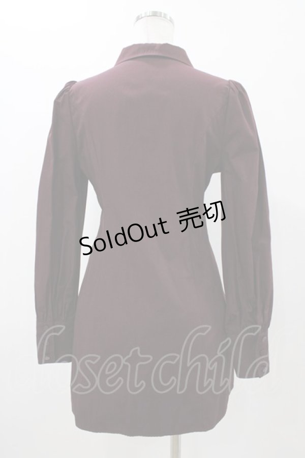 画像4: EATME / 2WAYレイヤードシャツワンピース S ブラック/ボルドー H-25-11-12-1038-LO-OP-NS-ZH (4)