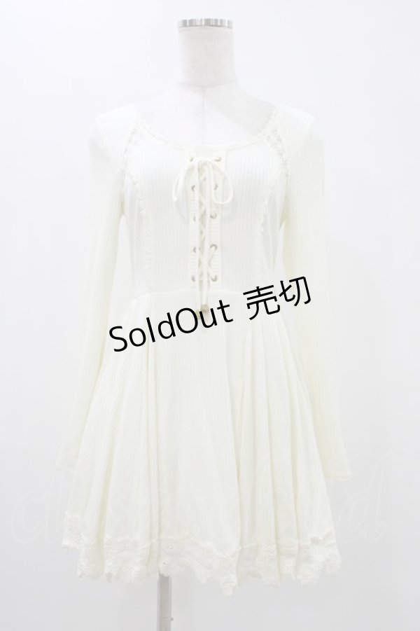 画像1: LIZ LISA / レースアップワンピース Free 生成り H-25-11-12-1039-LO-OP-NS-ZH (1)