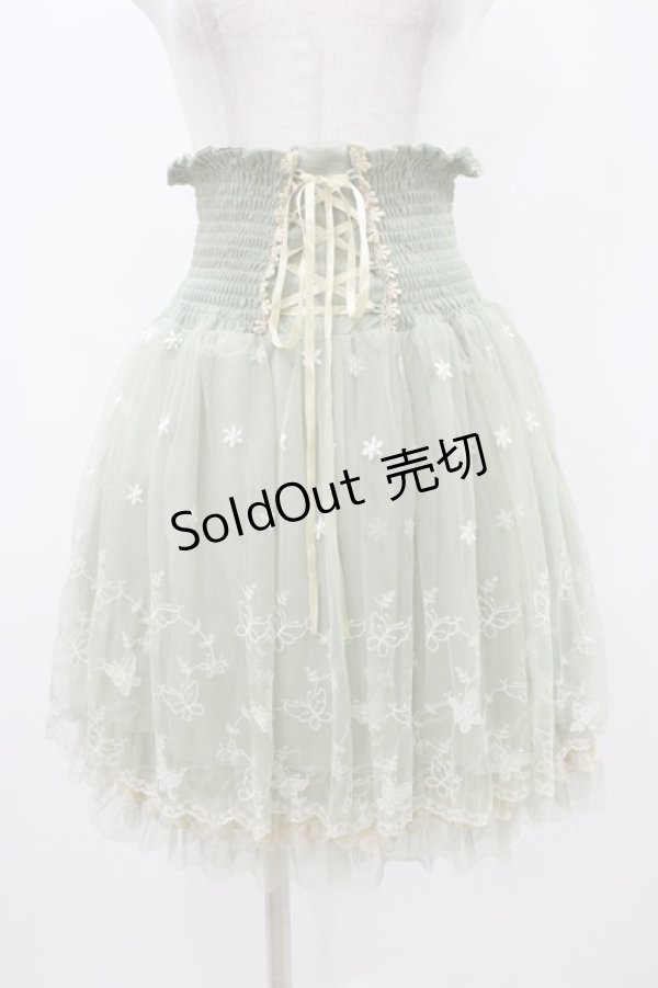 画像1: axes femme / 蝶チュールスカート M グリーン H-25-11-12-1040-AX-SK-NS-ZH (1)