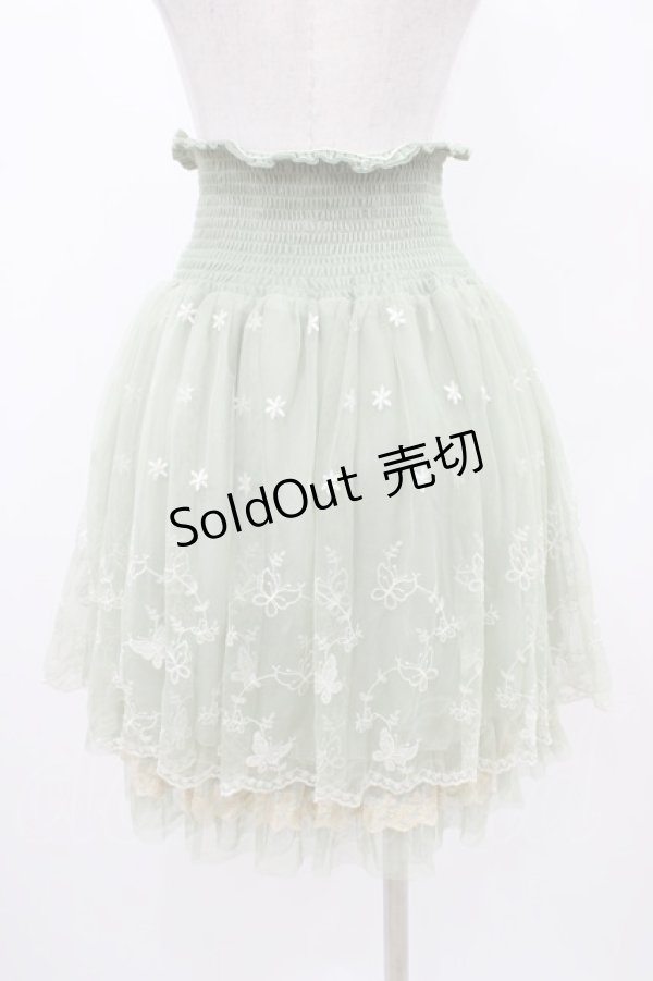 画像2: axes femme / 蝶チュールスカート M グリーン H-25-11-12-1040-AX-SK-NS-ZH (2)