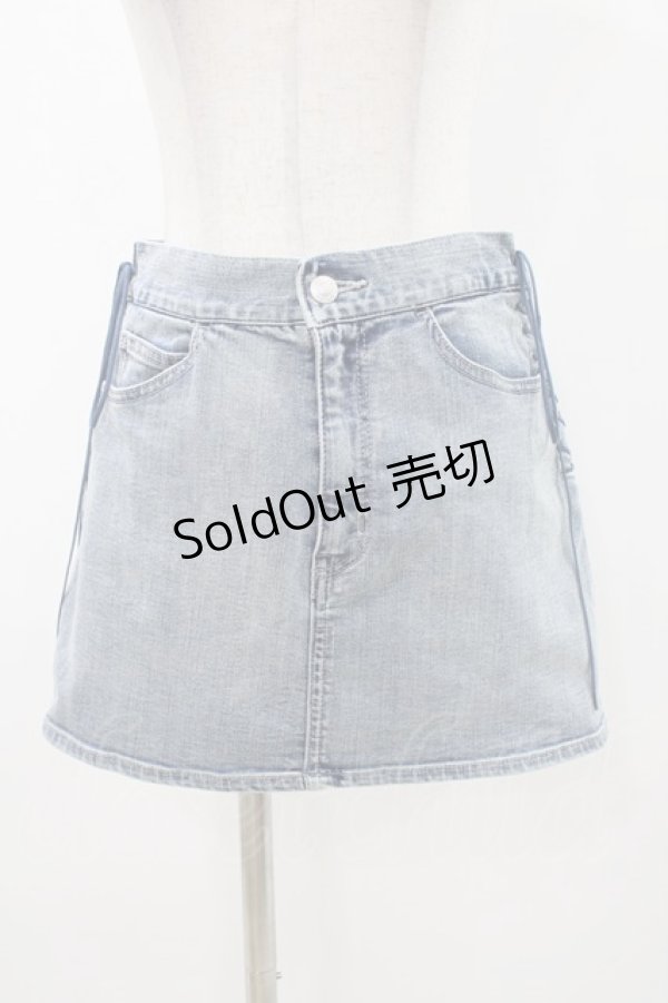 画像1: EATME / レースアップデニムスカート S アイスブルー H-25-11-12-1042-LO-SK-NS-ZH (1)