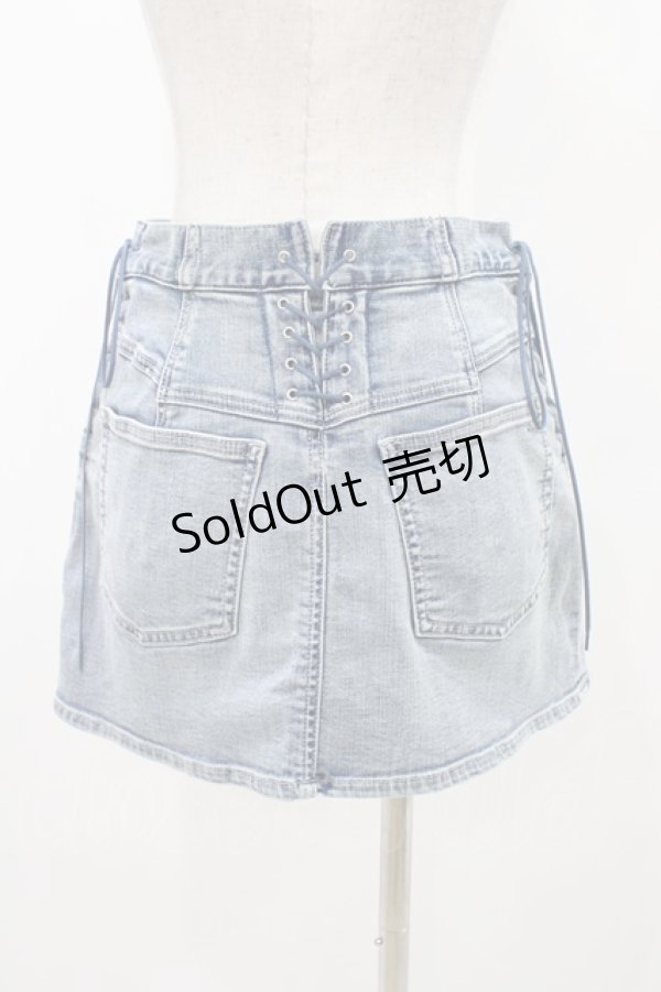 画像2: EATME / レースアップデニムスカート S アイスブルー H-25-11-12-1042-LO-SK-NS-ZH (2)