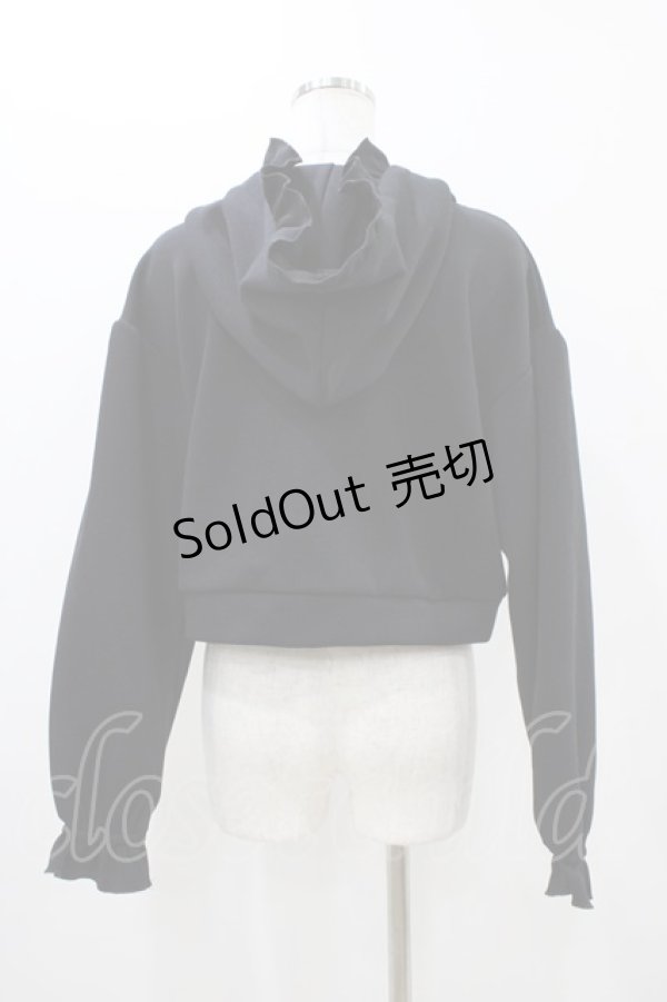 画像2: axes femme / ショート丈フリルパーカー M ブラック H-25-11-12-1046-AX-TO-NS-ZH (2)