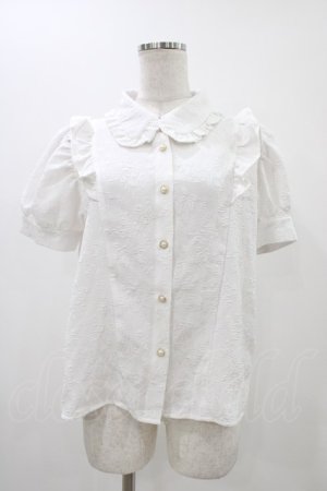 画像: axes femme POETIQUE / バラふくれジャガード半袖ブラウス M オフ H-25-11-12-1050-AX-BL-NS-ZH