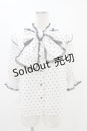 画像: Rojita / ハートドットプリントリボンブラウス Free アイボリー H-25-11-12-1051-LO-BL-NS-ZH