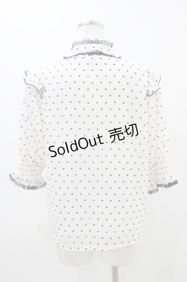 画像2: Rojita / ハートドットプリントリボンブラウス Free アイボリー H-25-11-12-1051-LO-BL-NS-ZH (2)